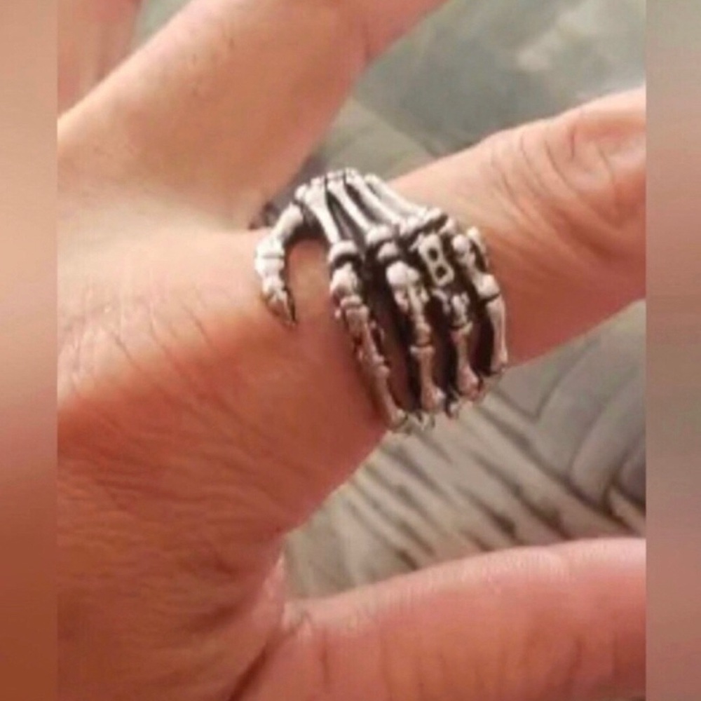 Stainless steel Skeleton Claw Adjustable Ring
